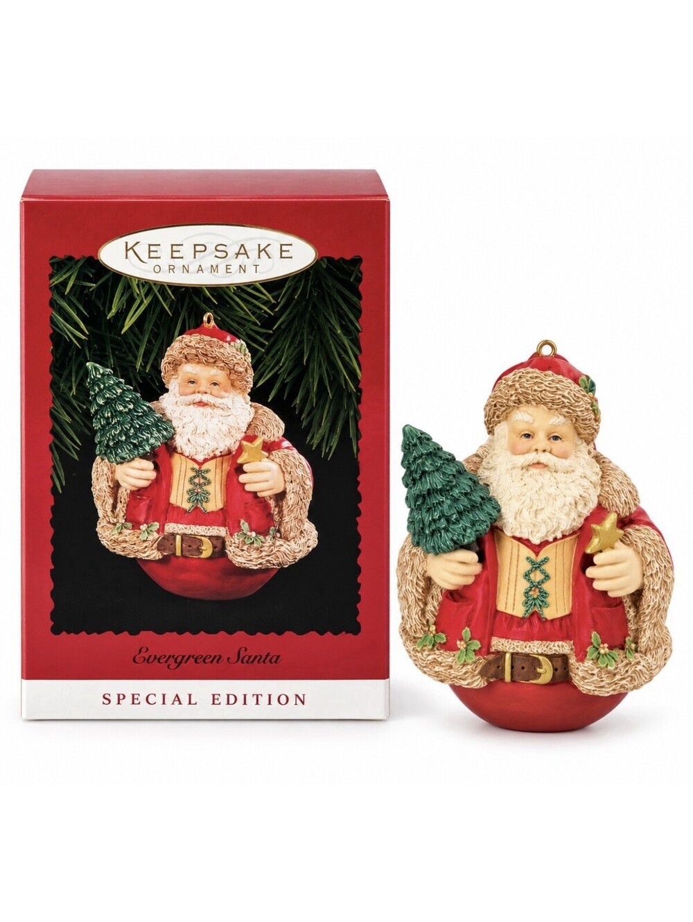 Hallmark Keepsake Evergreen Santa 1996 Special Edition Christmas Ornament New